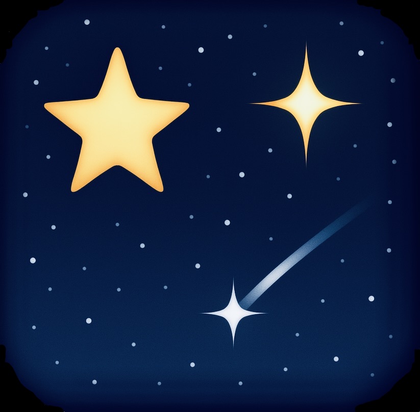 Stylized night sky illustration with stars and a shooting star, representing astronomy classes