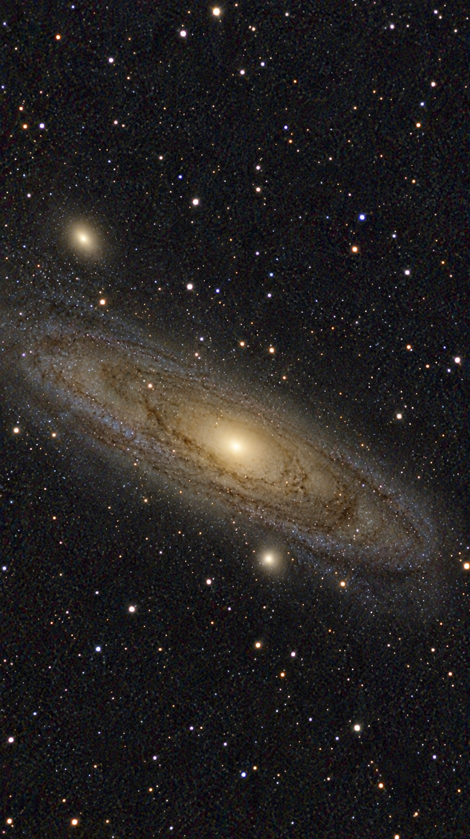 Andromeda Galaxy (M31) with its two satellite galaxies M32 and M110